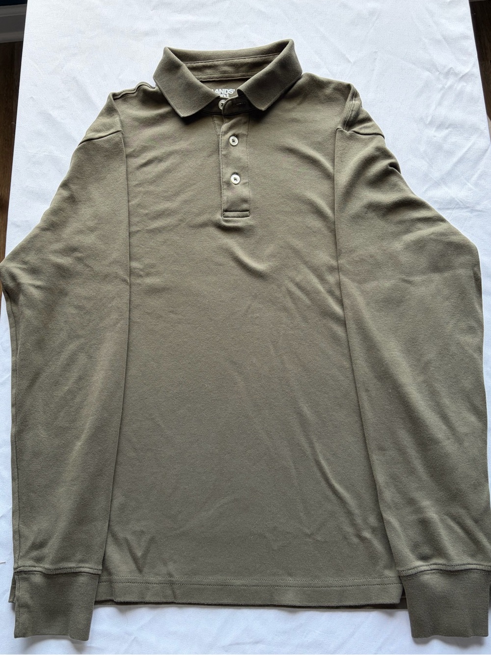 Land’s End Long-Sleeve Olive Polo Shirt Men’s Small